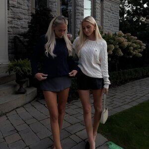 Navy Polo Ralph Lauren Cable Knit Sweater with Red Pony Xtra Large